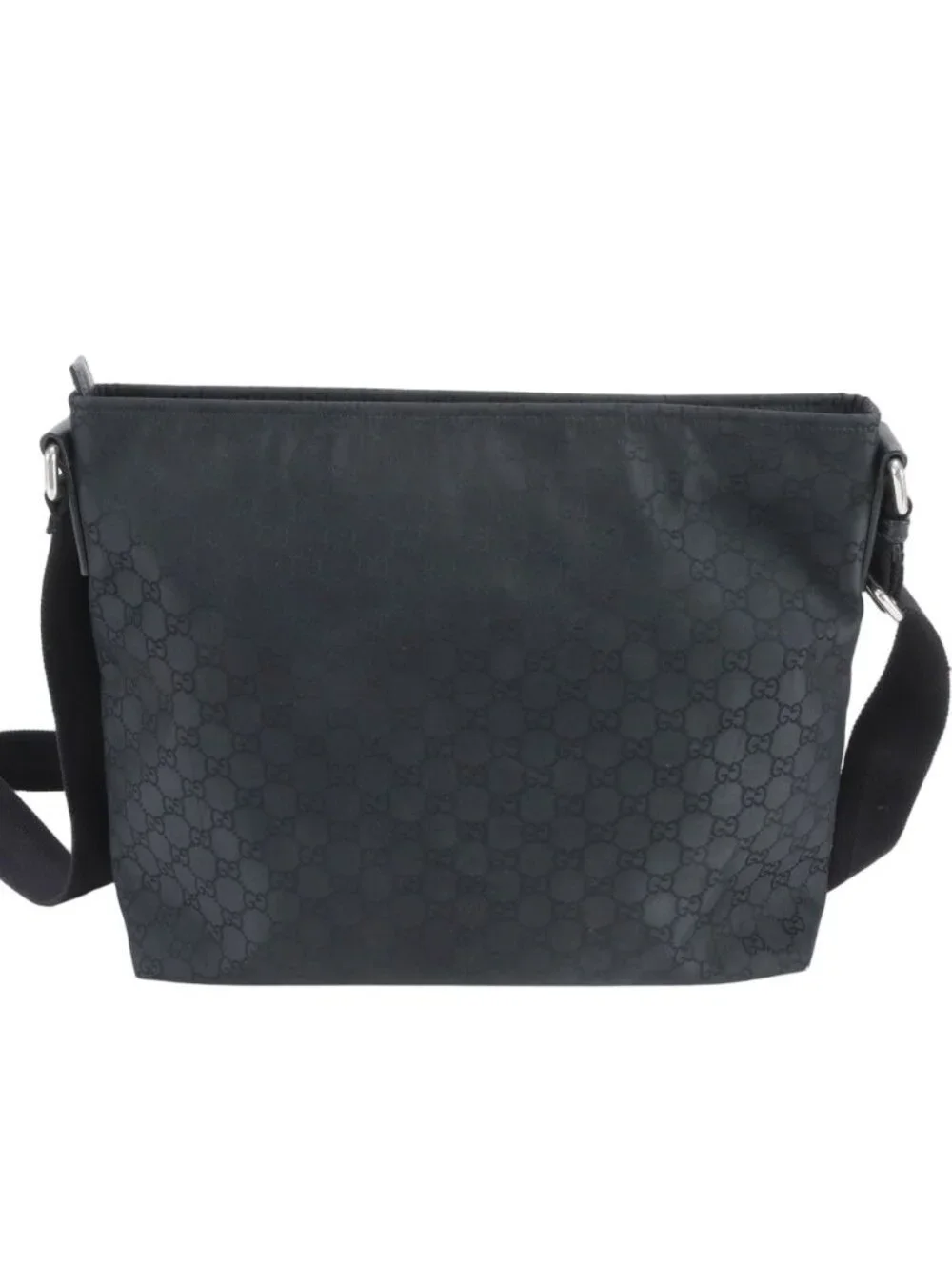Gucci GG Nylon Leather Shoulder Bag Crossbody Messenger Business Tote